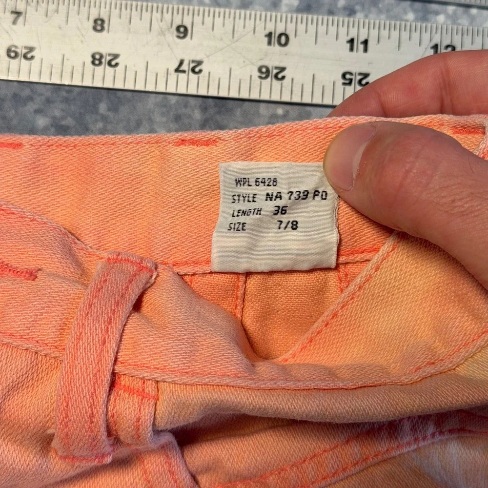 Vintage Wrangler 80s High Rise Western Tapered Jeans Peach Orange Women Size 7/8 - Picture 4 of 11